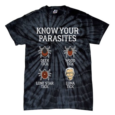 Antibiden Know Your Parasites Lunatic Impeach Joe Biden Tie-Dye T-Shirt