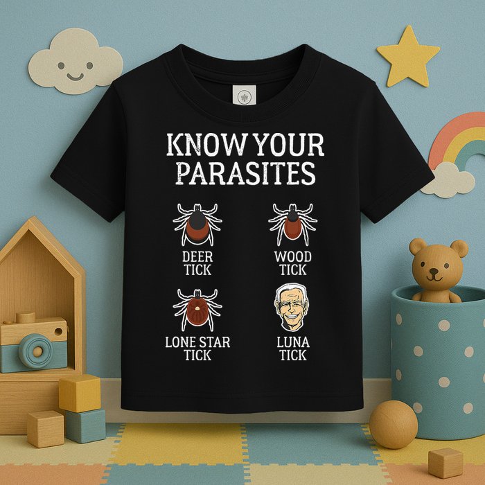 Antibiden Know Your Parasites Lunatic Impeach Joe Biden Toddler T-Shirt