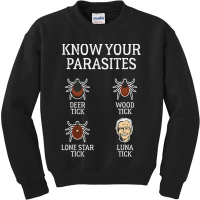 Antibiden Know Your Parasites Lunatic Impeach Joe Biden Kids Sweatshirt