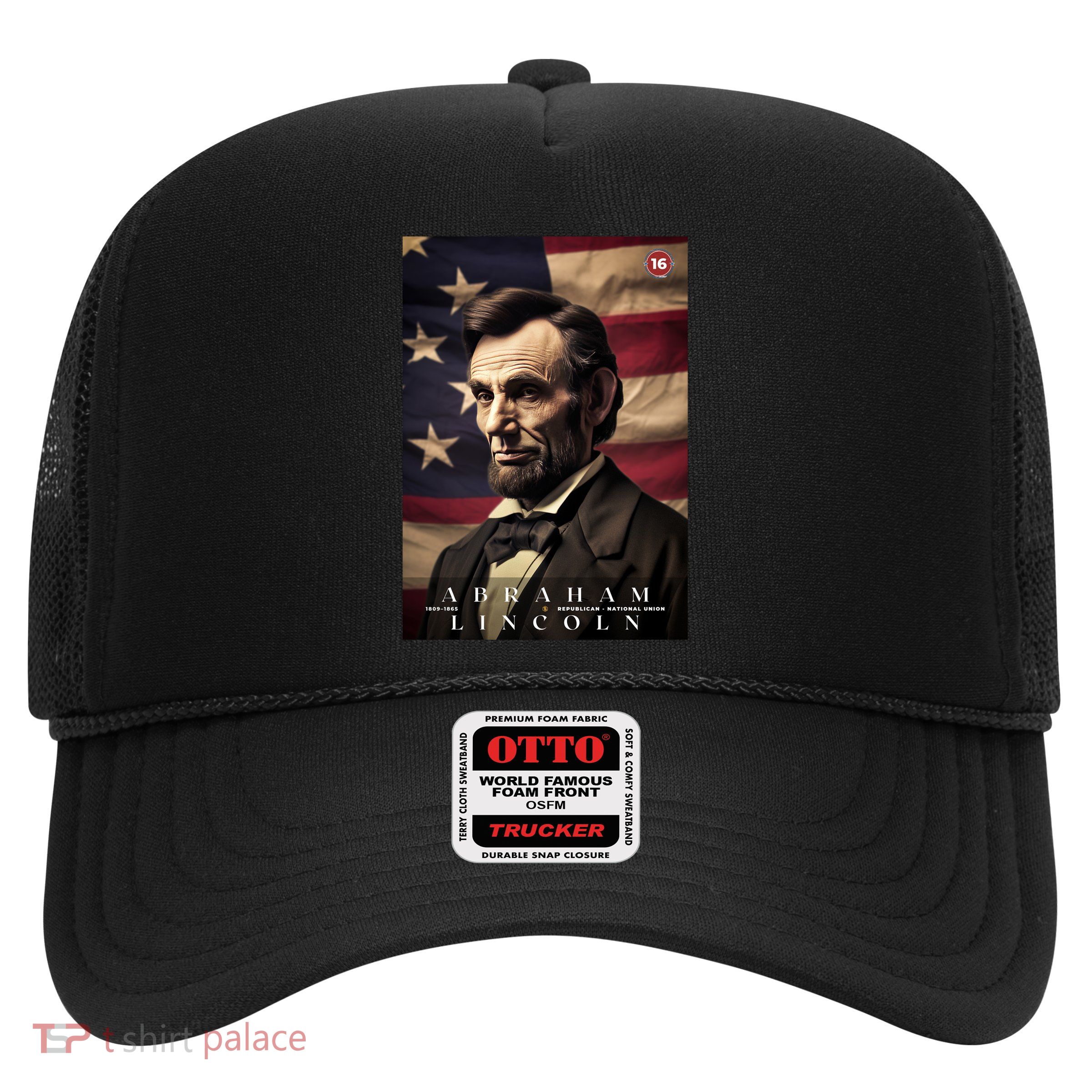 Abraham Lincoln 16th President Of The United States Portrait Trucker Hat