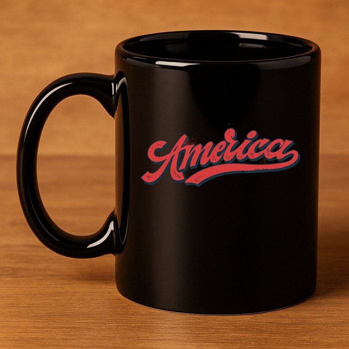 America Label 11oz C Handle Ceramic Mug