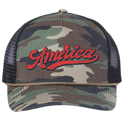 America Label Retro Rope Trucker Hat Cap