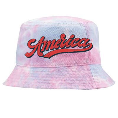 America Label Tie-Dyed Bucket Hat