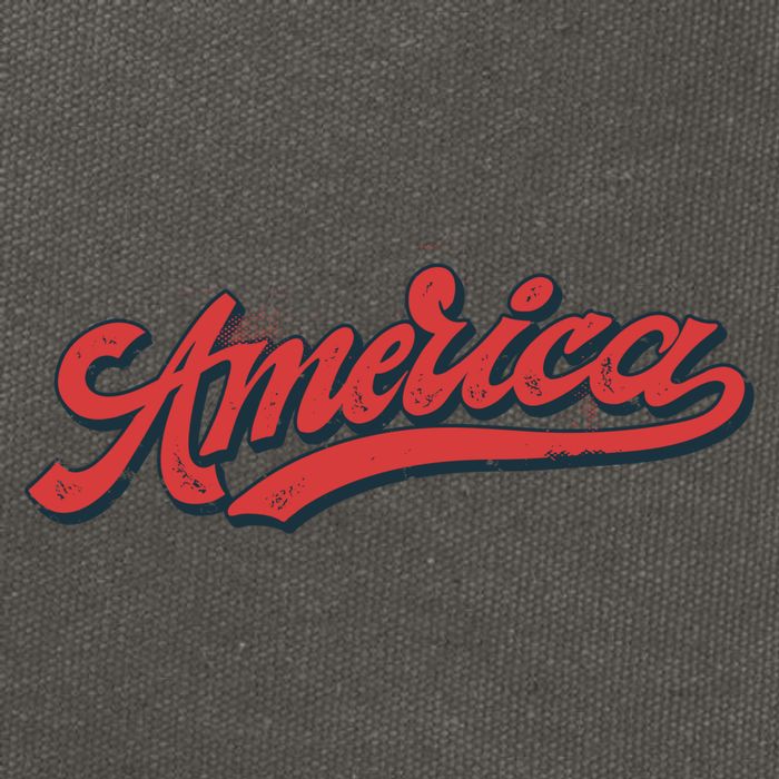 America Label Cotton Canvas Backpack