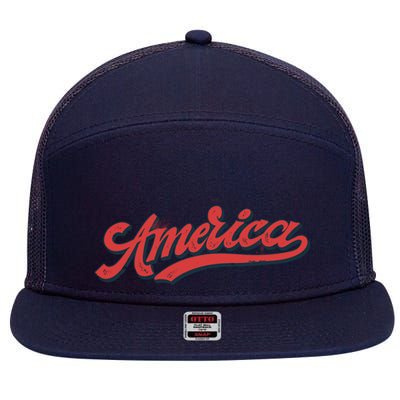 America Label 7 Panel Mesh Trucker Snapback Hat