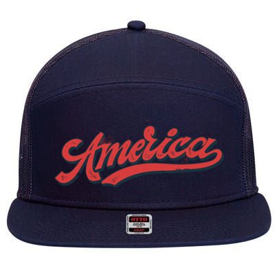 America Label 7 Panel Mesh Trucker Snapback Hat