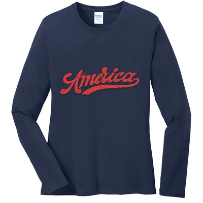 America Label Ladies Long Sleeve Shirt