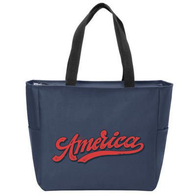 America Label Zip Tote Bag