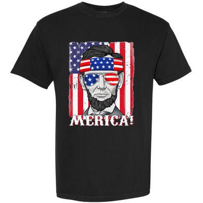 Abraham Lincoln 4th Of July Merica American Flag Boys  Garment-Dyed Heavyweight T-Shirt