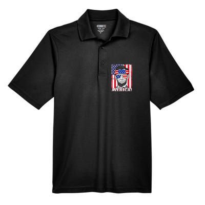 Abraham Lincoln 4th Of July Merica American Flag Boys  Men's Origin Performance Pique Polo