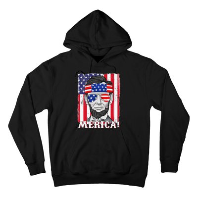 Abraham Lincoln 4th Of July Merica American Flag Boys  Hoodie