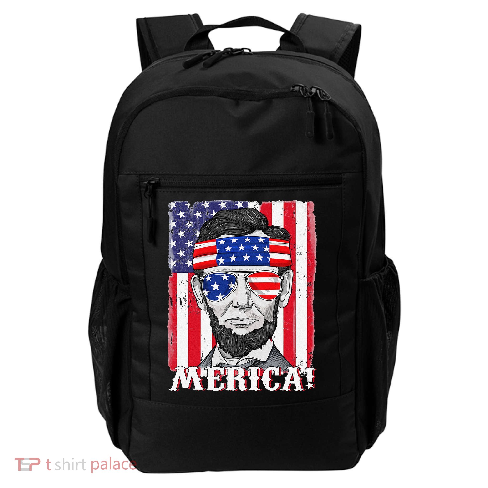 Abraham Lincoln 4th Of July Merica American Flag Boys  Backpack