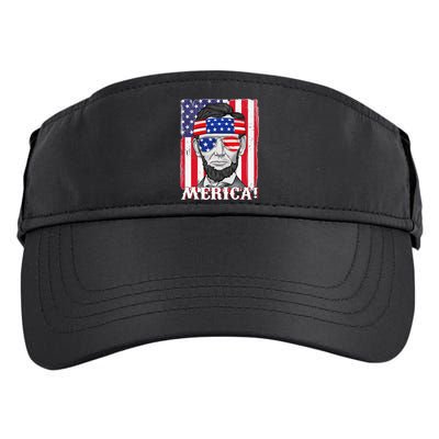 Abraham Lincoln 4th Of July Merica American Flag Boys  Adult Drive Performance Visor