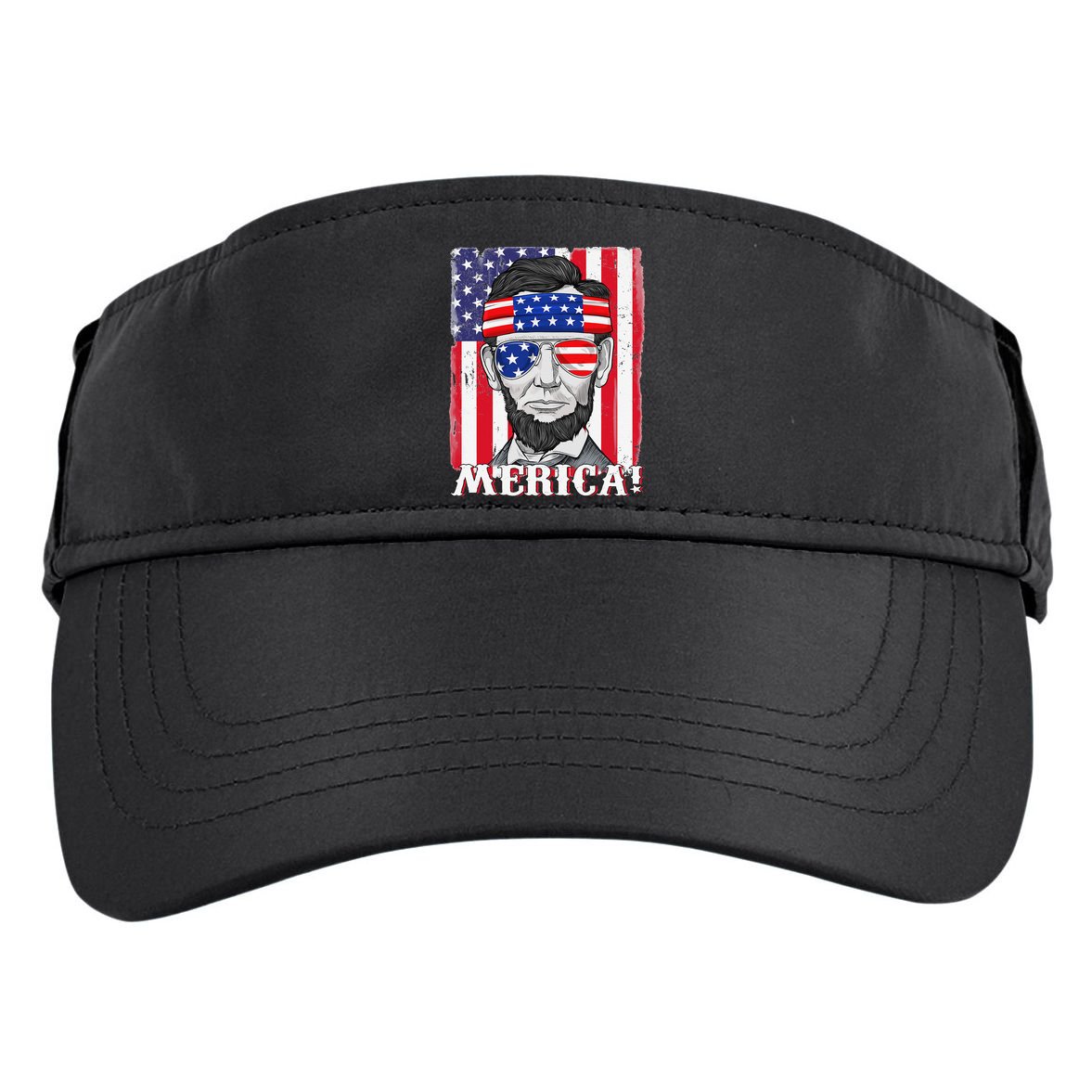 Abraham Lincoln 4th Of July Merica American Flag Boys  Adult Drive Performance Visor