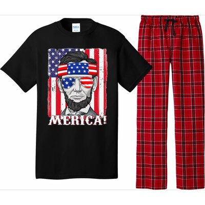 Abraham Lincoln 4th Of July Merica American Flag Boys  Pajama Set