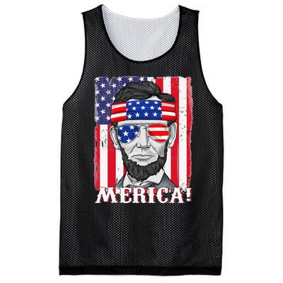 Abraham Lincoln 4th Of July Merica American Flag Boys  Mesh Reversible Basketball Jersey Tank