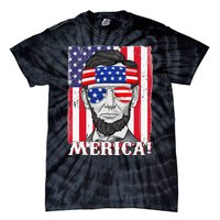 Abraham Lincoln 4th Of July Merica American Flag Boys  Tie-Dye T-Shirt