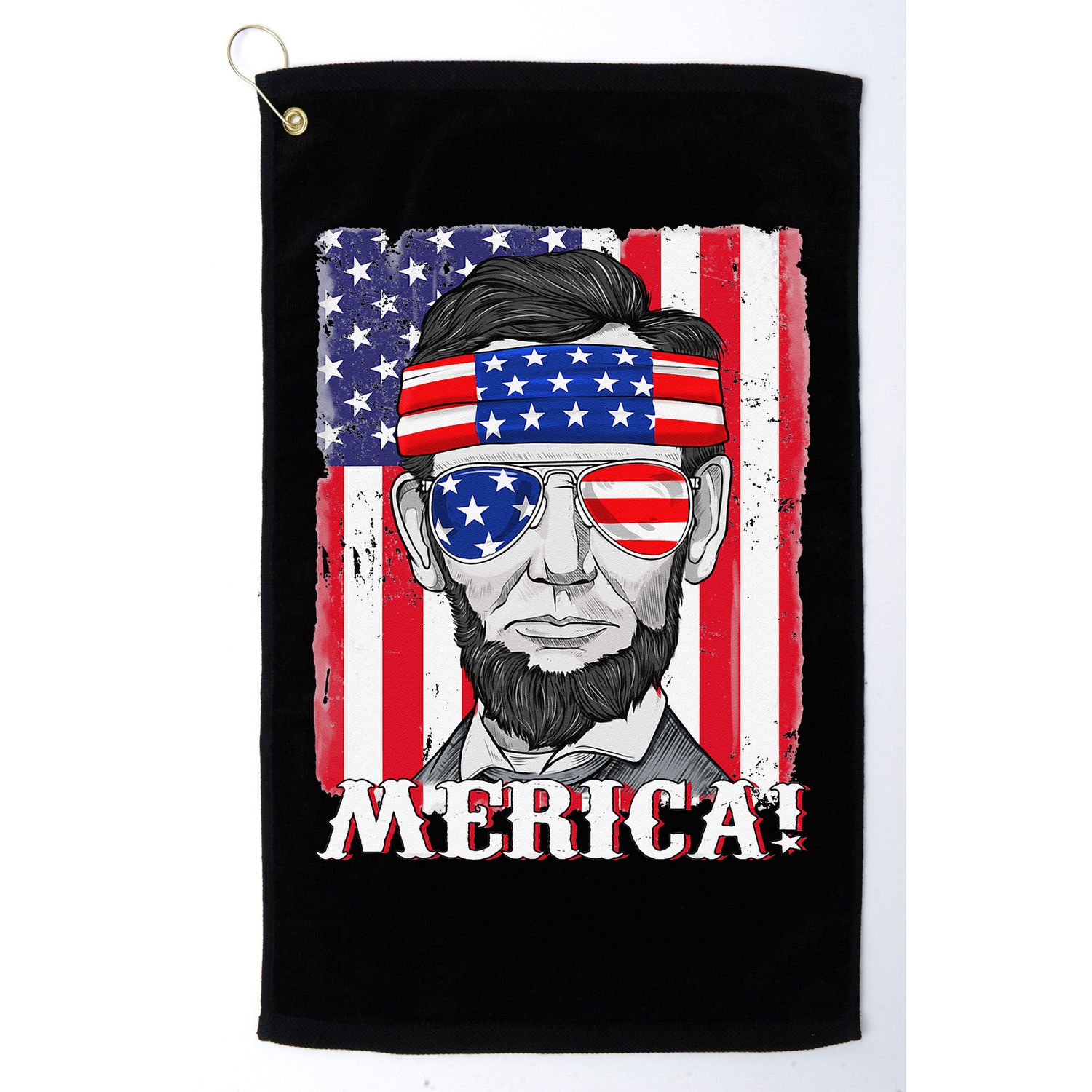 Abraham Lincoln 4th Of July Merica American Flag Boys  Golf Towel