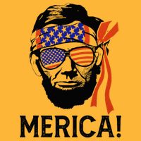 Abraham Lincoln 4th Of July Merica American Flag Sustainable Knit Beanie