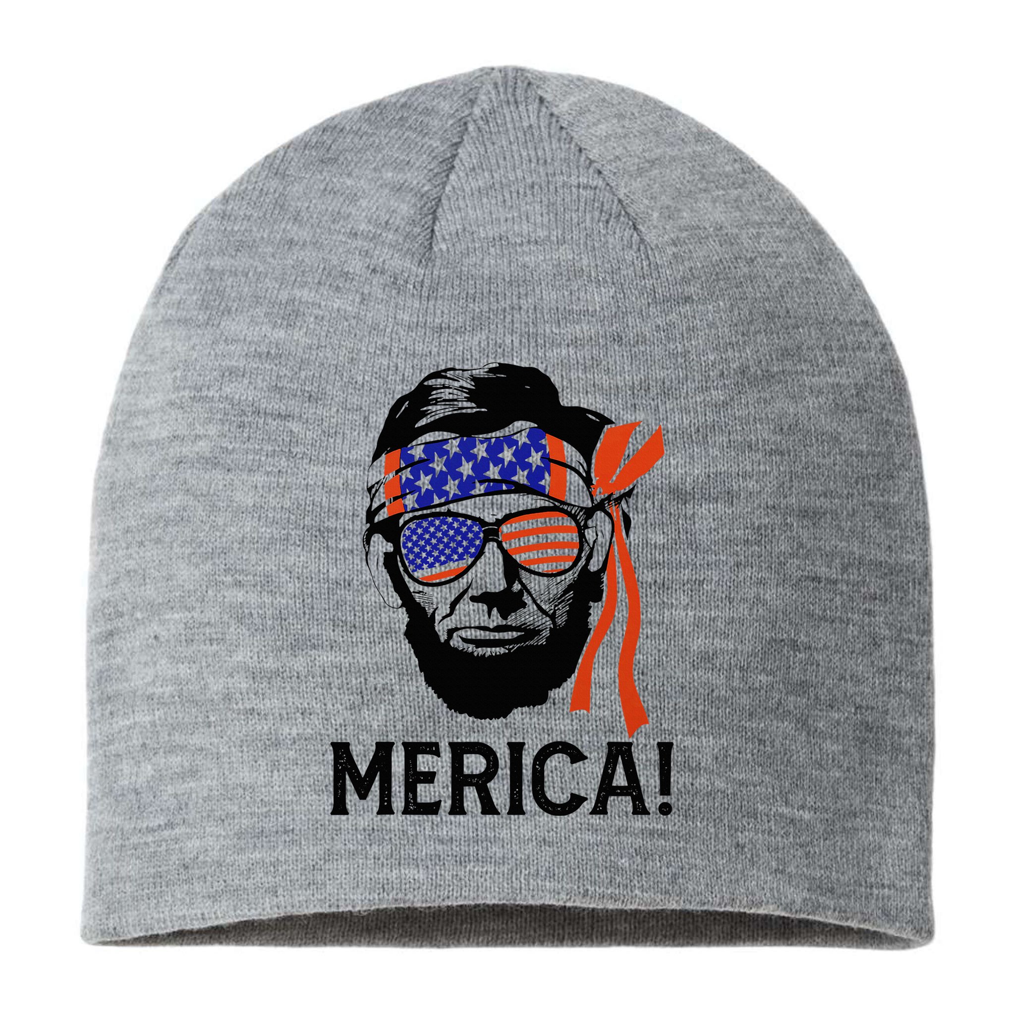 Abraham Lincoln 4th Of July Merica American Flag Sustainable Beanie