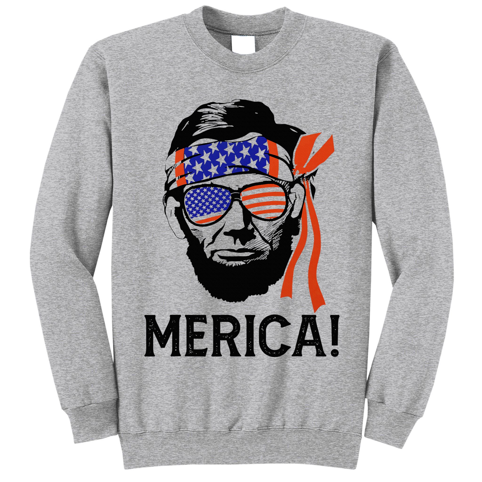 Abraham Lincoln 4th Of July Merica American Flag Tall Sweatshirt
