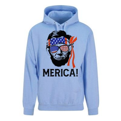 Abraham Lincoln 4th Of July Merica American Flag Unisex Surf Hoodie