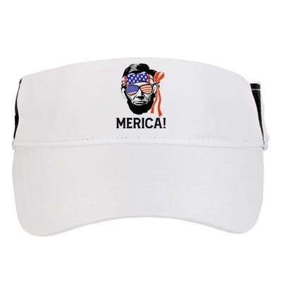 Abraham Lincoln 4th Of July Merica American Flag Adult Drive Performance Visor