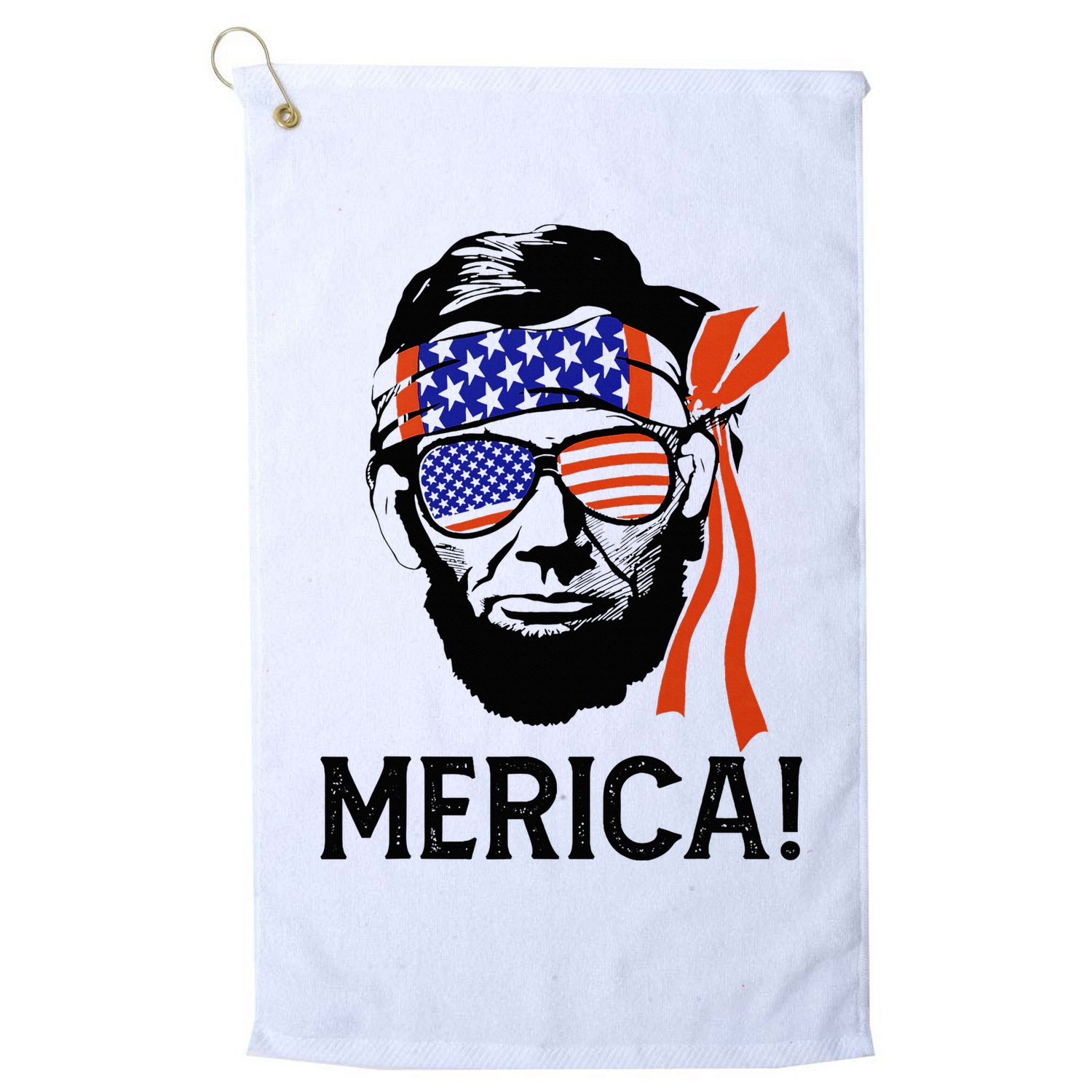 Abraham Lincoln 4th Of July Merica American Flag Golf Towel