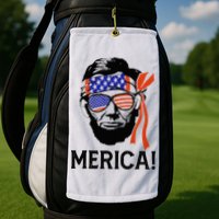 Abraham Lincoln 4th Of July Merica American Flag Golf Towel