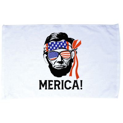 Abraham Lincoln 4th Of July Merica American Flag Microfiber Hand Towel