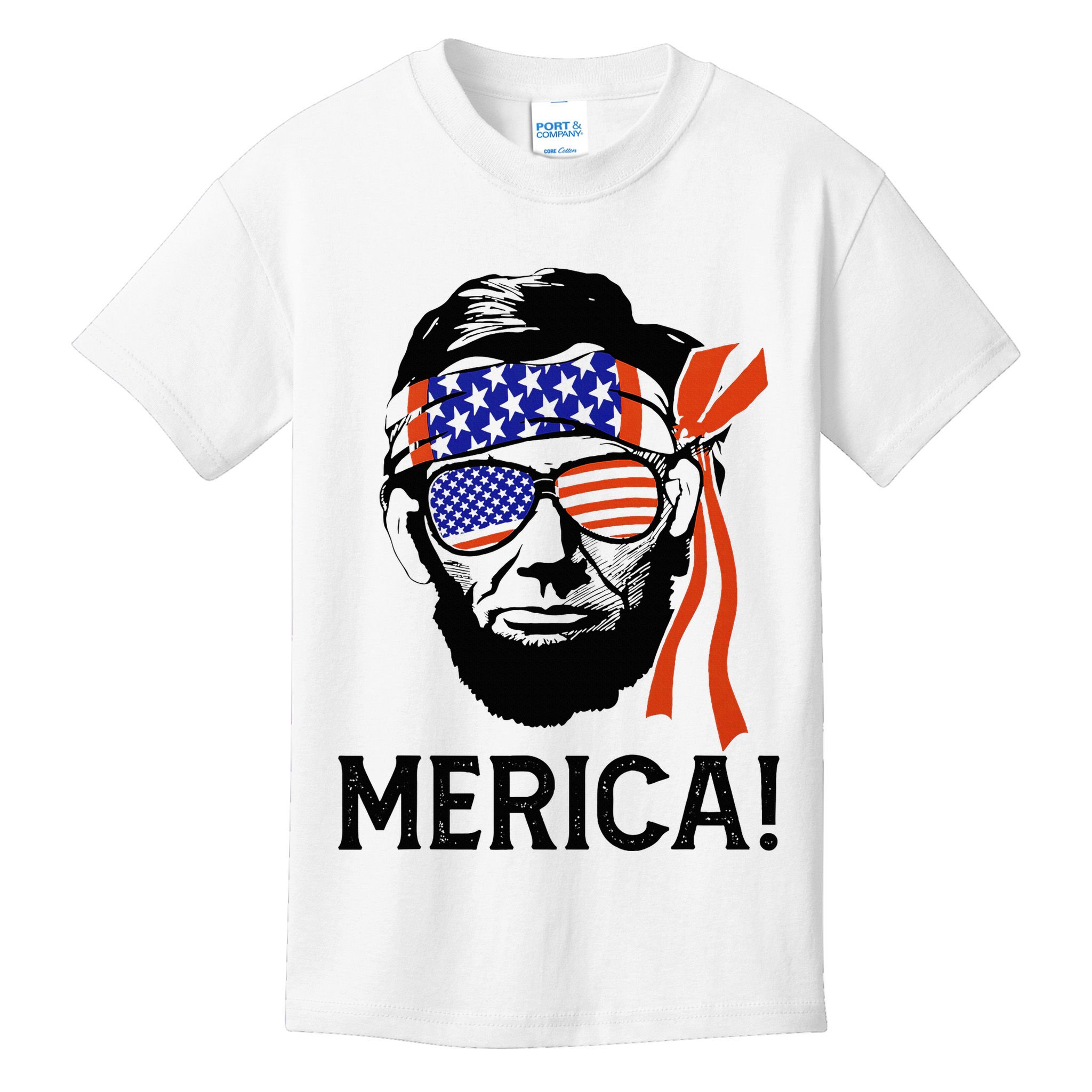 Abraham Lincoln 4th Of July Merica American Flag Kids T-Shirt