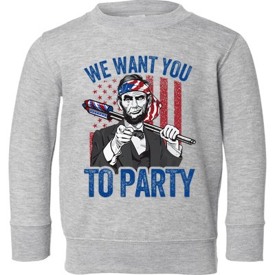 Abraham Lincoln 4th Of July American Toddler Sweatshirt