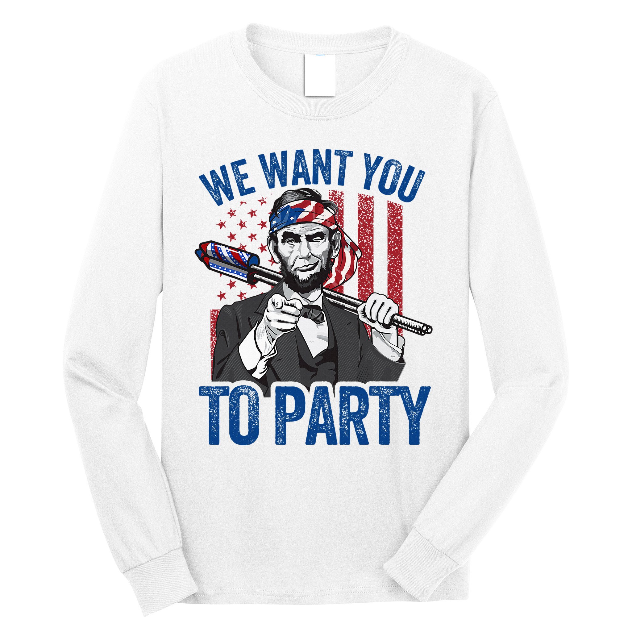 Abraham Lincoln 4th Of July American Long Sleeve Shirt