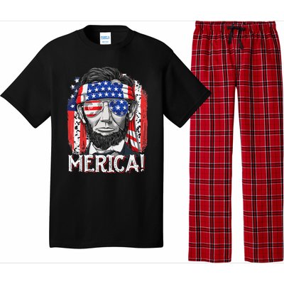 Abraham Lincoln 4th Of July Merica  American Flag Pajama Set