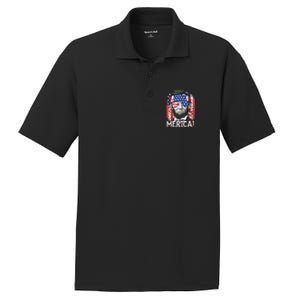 Abraham Lincoln 4th Of July Merica  American Flag PosiCharge RacerMesh Polo