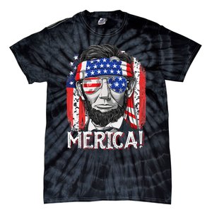 Abraham Lincoln 4th Of July Merica  American Flag Tie-Dye T-Shirt