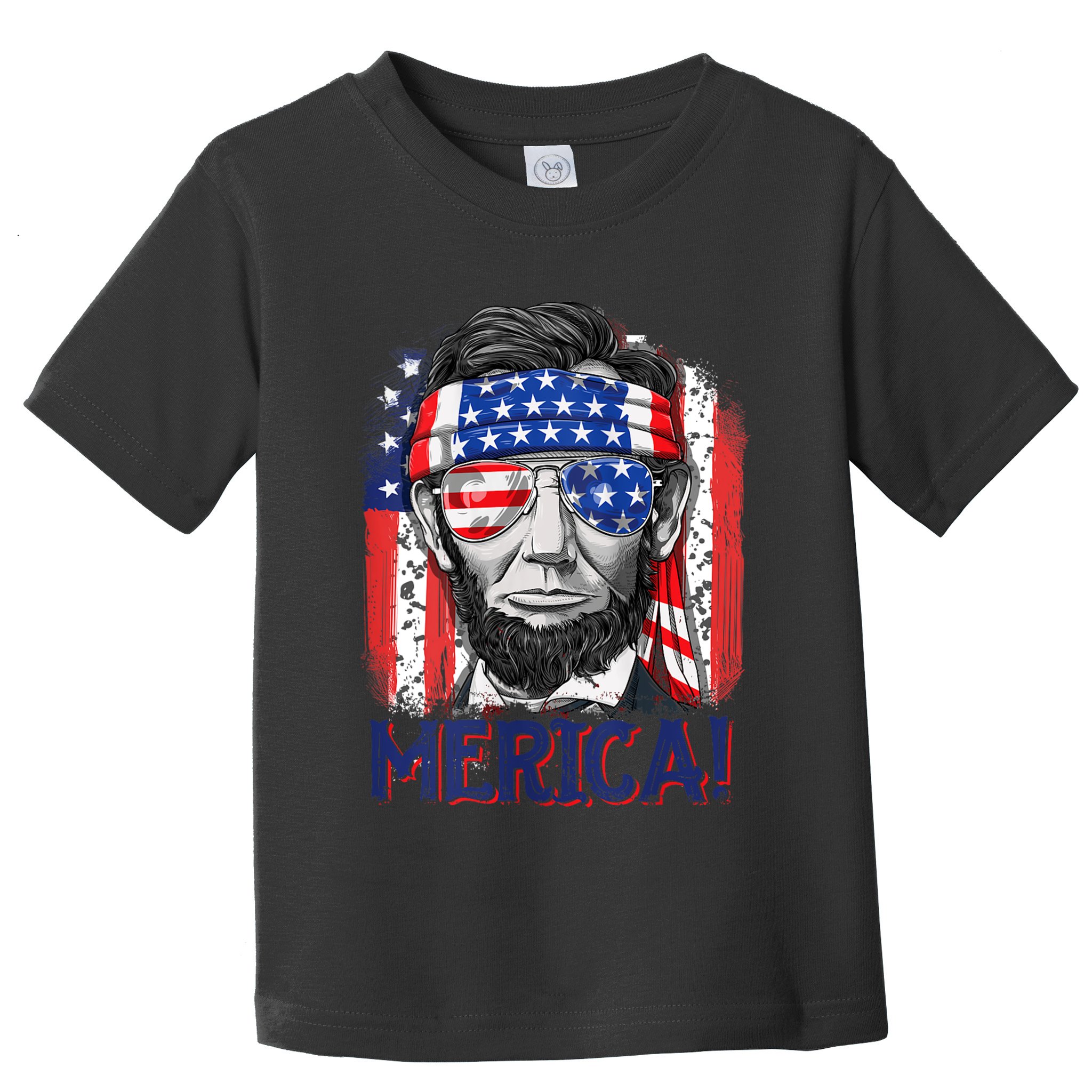 Abraham Lincoln 4th Of July Merica American Flag Toddler T-Shirt