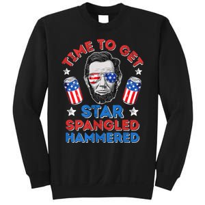 Abe Lincoln 4th Of July Time To Get Star Spangled Hammered Sweatshirt