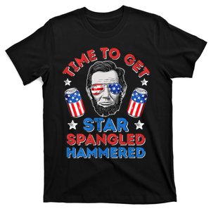 Abe Lincoln 4th Of July Time To Get Star Spangled Hammered T-Shirt