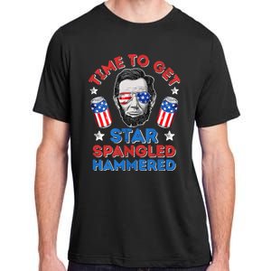 Abe Lincoln 4th Of July Time To Get Star Spangled Hammered Adult ChromaSoft Performance T-Shirt