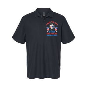 Abe Lincoln 4th Of July Time To Get Star Spangled Hammered Softstyle Adult Sport Polo