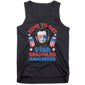 Abe Lincoln 4th Of July Time To Get Star Spangled Hammered Tank Top