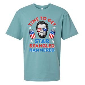 Abe Lincoln 4th Of July Time To Get Star Spangled Hammered Sueded Cloud Jersey T-Shirt