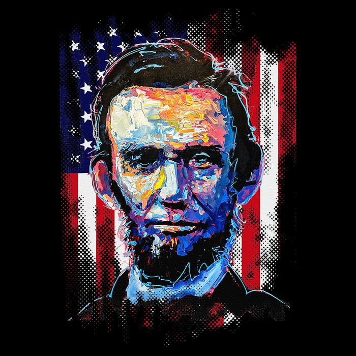 Abraham Lincoln 4th Of July  American Flag Vintage Bucket Hat