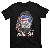 Abraham Lincoln 4th Of July Murica American Flag T-Shirt