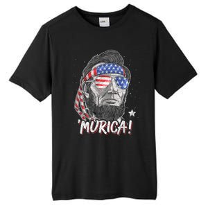 Abraham Lincoln 4th Of July Murica American Flag Tall Fusion ChromaSoft Performance T-Shirt