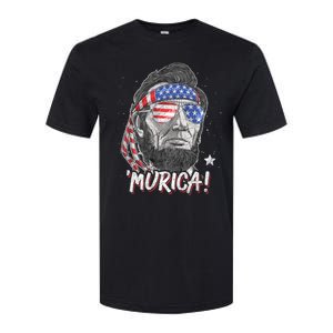 Abraham Lincoln 4th Of July Murica American Flag Softstyle CVC T-Shirt