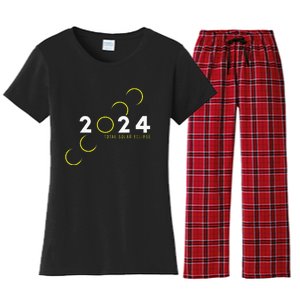 Astronomy Lovers 4.08.24 Total Solar Eclipse 2024 Women's Flannel Pajama Set