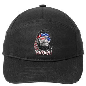 Abraham Lincoln 4th Of July Murica American Flag 7-Panel Snapback Hat