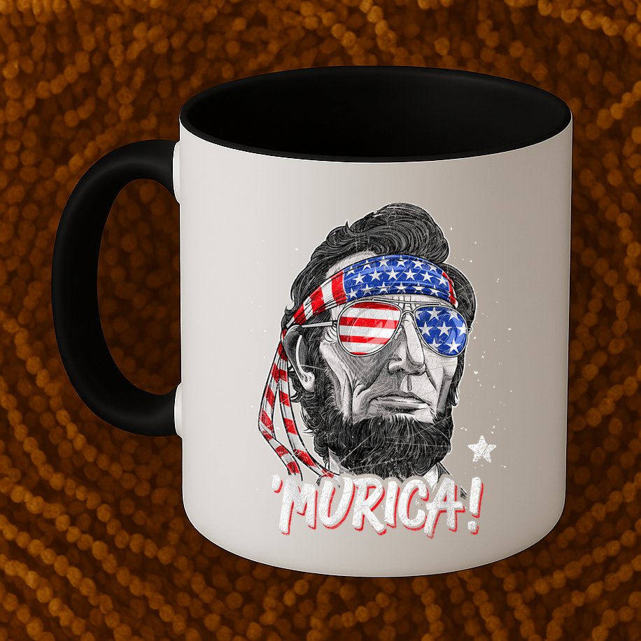 Abraham Lincoln 4th Of July Murica American Flag Mug